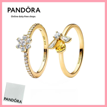S925 trang sức bạc nguyên chất kèm hộp mới trang sức Bee My Honey Ring Set