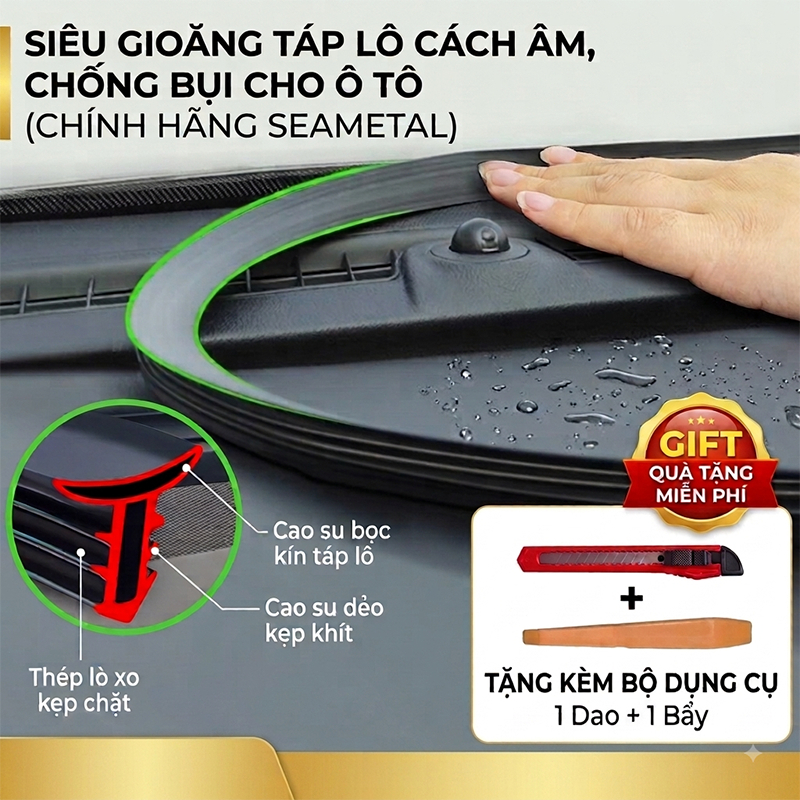 Dải niêm phong ô tô cao su SEAMETAL 1.6M Bảng điều khiển cách âm Cách nhiệt Kính chắn gió tự động Edge Dải niêm phong khoảng cách