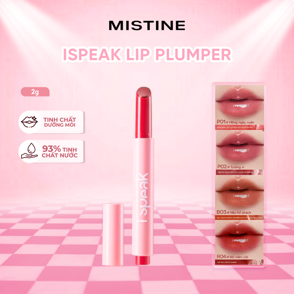 Ispeak-THƯƠNG HIỆU ĐẦY SỨC THANH XUÂN CỦA MISTINE Son dưỡng có màu dạng thỏi bấm Ispeak 2g