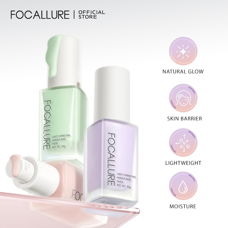 Kem lót dưỡng ẩm FOCALLURE làm sáng da chống thấm nước trọng lượng nhẹ hiệu 30g