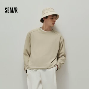 Semir Nặng Cotton Cổ Tròn Áo Nam Chắc Chắn Thư Giãn Tam Giác Chèn Văn Phòng Thường Ngày 2026
