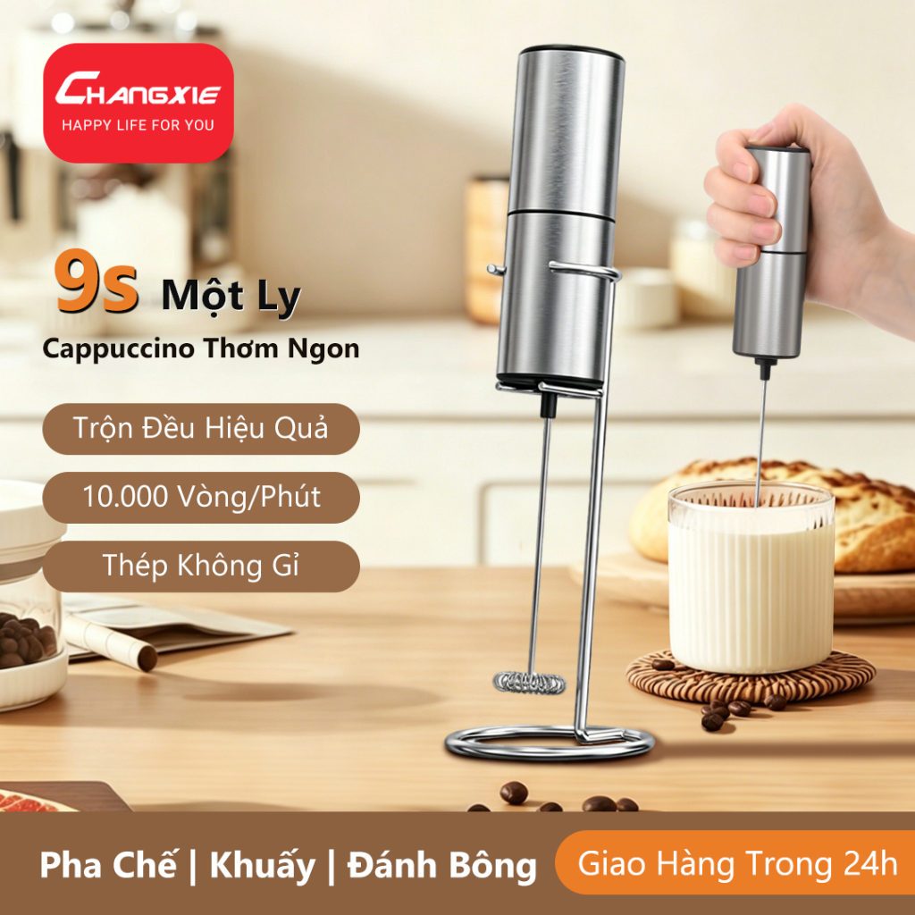CHANGXIE Máy đánh bọt cà phê 10000+ vòng/phút Electric milk frother Coffee frother Máy tạo bọt sữa Máy tạo bọt sữa điện khuấy cà phê đánh sữa điện đánh trứng xay cà phê