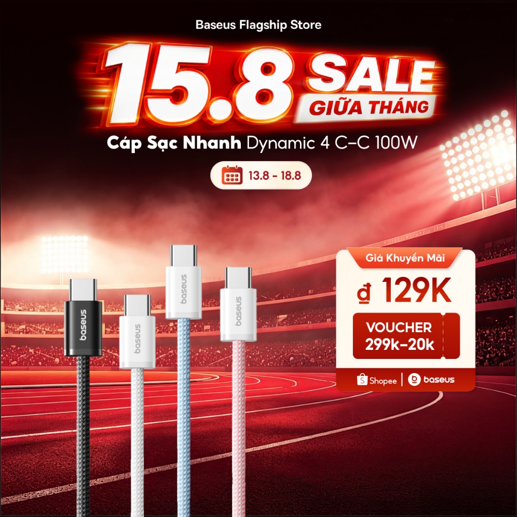 Cáp Baseus 100W PD USB C sang USB Type C cho Macbook Pro iPad Xiaomi Samsung