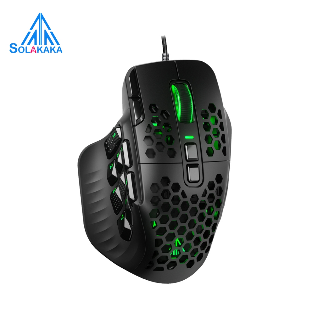 Solaka SM809 MMO Chuột Chơi Game USB Có Dây Thiết Kế Nhẹ 85g Phím Bên Tùy Chỉnh DIY Thay Thế Vỏ Bên | BigBuy360 - bigbuy360.vn