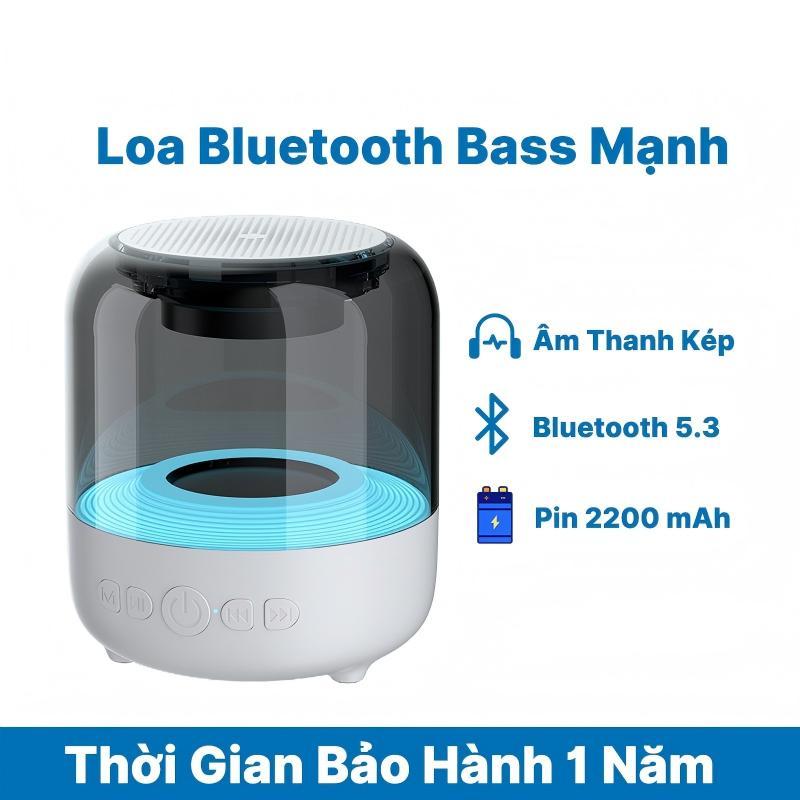 Loa Bluetooth Mini BRIDIO Bass Mạnh, Bluetooth 5.3, Ghép Đôi TWS, Pin 2200mAh, Đèn LED RGB, Sạc USB | BigBuy360 - bigbuy360.vn