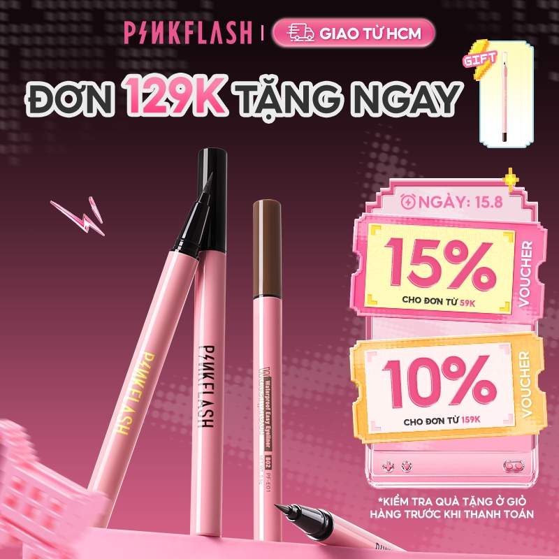 Bút kẻ mắt PINKFLASH nâng cấp dạng lỏng lâu trôi nhanh khô chống nhòe và chống nước 0.6g