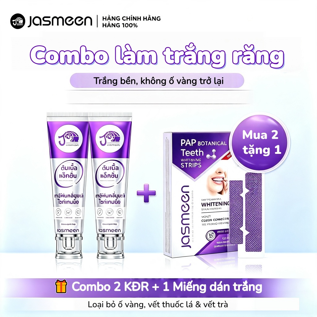 Làm trắng răng JASMEEN - loại bỏ vết ố do hút thuốc,  làm trắng sáng răng,và mảng bám，Trắng sáng an toàn