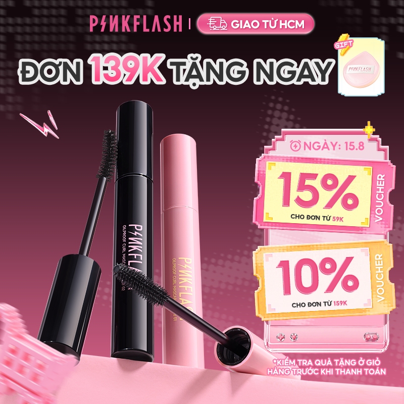 Mascara PINKFLASH chuốt mi trang điểm kháng nước chất lượng cao 7g