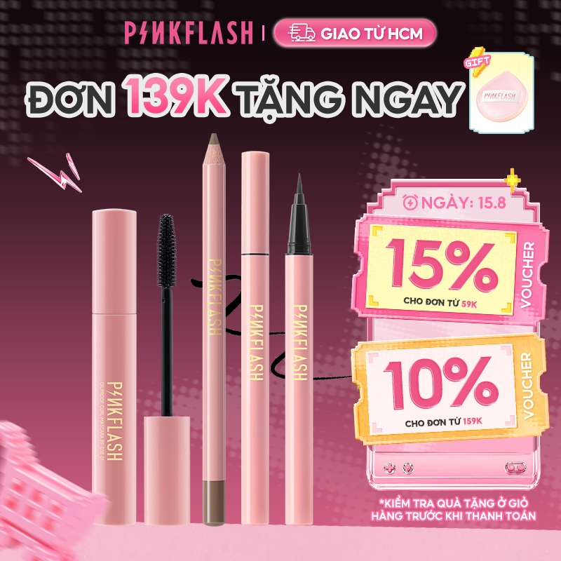 PINKFLASH Bộ trang điểm mắt Tặng kèm chì kẻ mắt chì kẻ mày Mascara dày và cong mi 30241pink