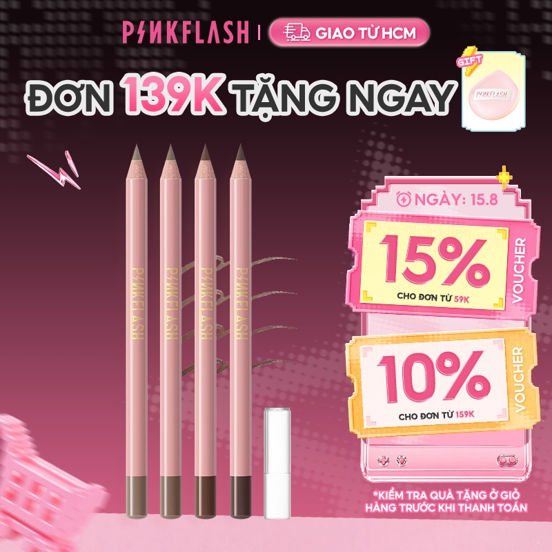 PINKFLASH Chì kẻ mày mềm bền không thấm nước phong cách cổ điển 10g