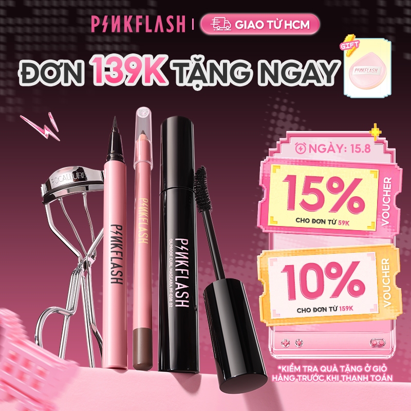 PINKFLASH Bộ trang điểm mắt Với eyeliner mascara chì kẻ mày 3pcs