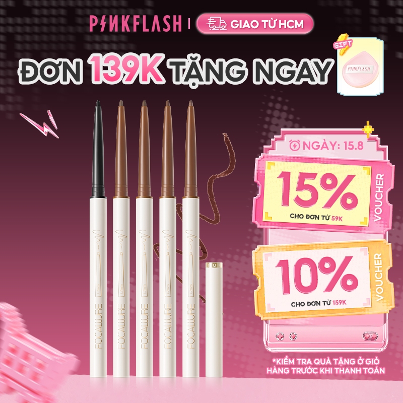 Bút Chì Kẻ Mắt Lấp Lánh PINKFLASH Focallure Siêu Mỏng Chống Nước Lâu Trôi 20g 1.7mm