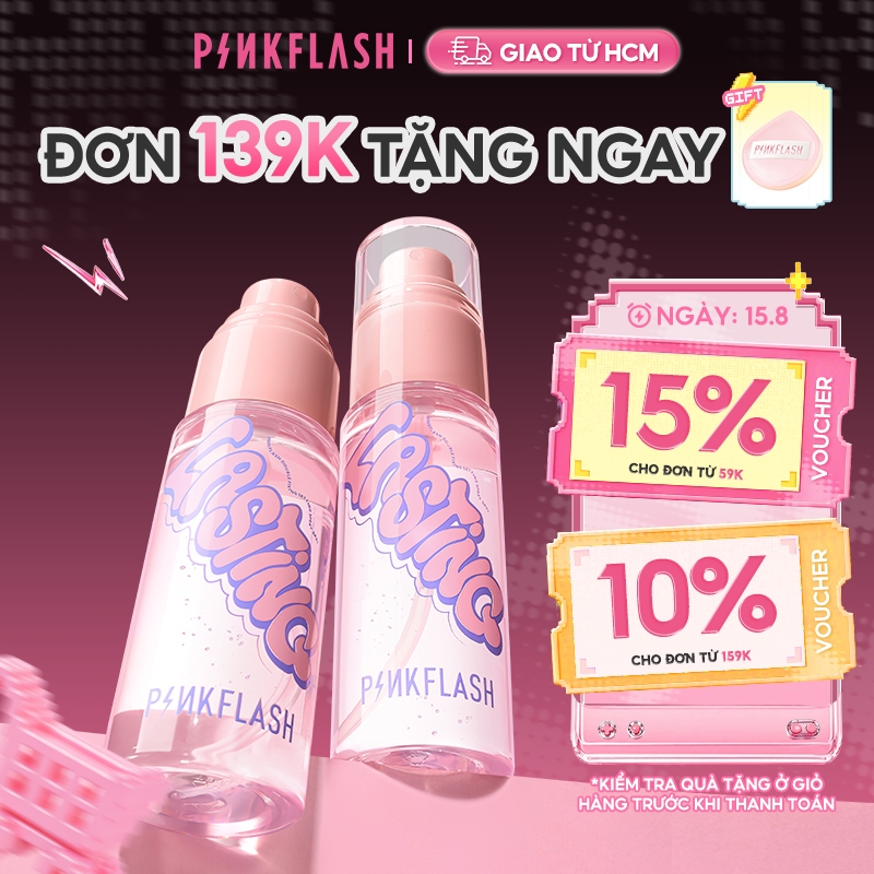 Xịt khoáng cố định lớp trang điểm PINKFLASH kiềm dầu chống dính không phai màu 40ml
