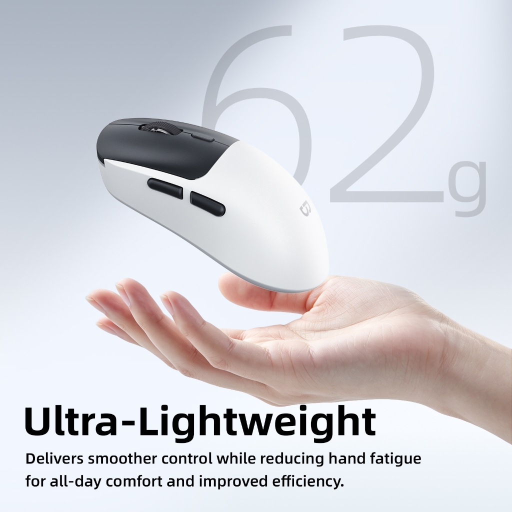 GOOJODOQ Chuột Gaming Không Dây 3 Chế Độ Bluetooth 2.4G Có Dây, 6400 DPI 2000Hz, 6 Nút, Pin 400mAh, 62g | BigBuy360 - bigbuy360.vn
