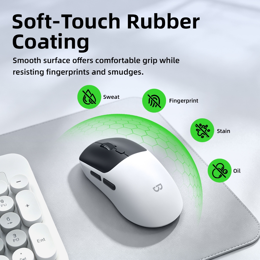 GOOJODOQ Chuột Gaming Không Dây 3 Chế Độ Bluetooth 2.4G Có Dây, 6400 DPI 2000Hz, 6 Nút, Pin 400mAh, 62g | BigBuy360 - bigbuy360.vn