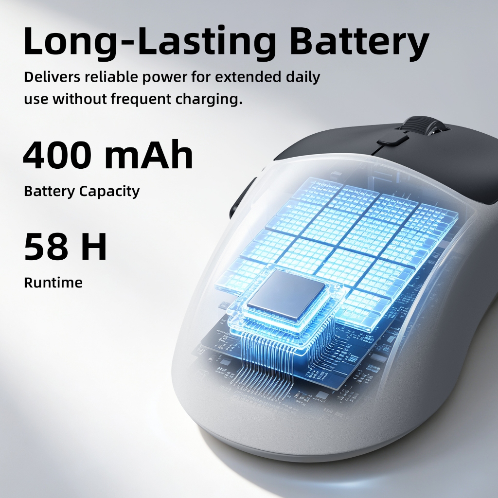 GOOJODOQ Chuột Gaming Không Dây 3 Chế Độ Bluetooth 2.4G Có Dây, 6400 DPI 2000Hz, 6 Nút, Pin 400mAh, 62g | BigBuy360 - bigbuy360.vn