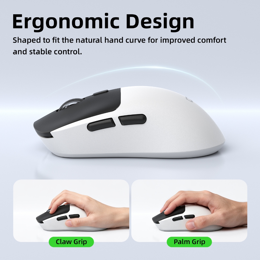 GOOJODOQ Chuột Gaming Không Dây 3 Chế Độ Bluetooth 2.4G Có Dây, 6400 DPI 2000Hz, 6 Nút, Pin 400mAh, 62g | BigBuy360 - bigbuy360.vn