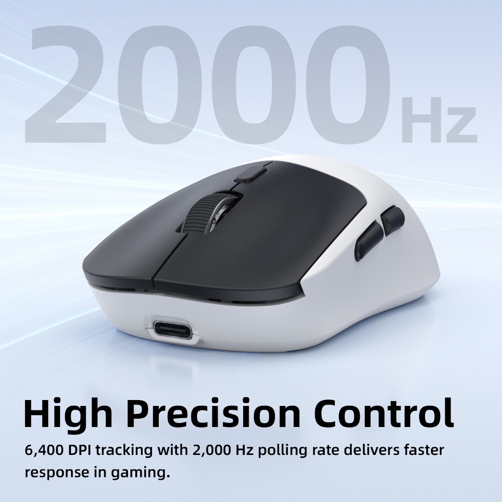 GOOJODOQ Chuột Gaming Không Dây 3 Chế Độ Bluetooth 2.4G Có Dây, 6400 DPI 2000Hz, 6 Nút, Pin 400mAh, 62g | BigBuy360 - bigbuy360.vn