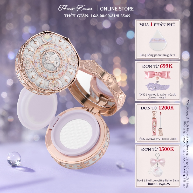 Flower Knows Knight Unicorn Collection Cloud Loose Setting Powder Làn da mộc sáng nhẹ, giữ trọn độ rạng rỡ mềm mại | BigBuy360 - bigbuy360.vn