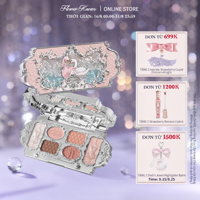 Flower knows Bảng Phấn Mắt swan ballet Sáu Màu Sắc Hiệu Ứng Mịn Màng Lâu Trôi 6.5g | BigBuy360 - bigbuy360.vn