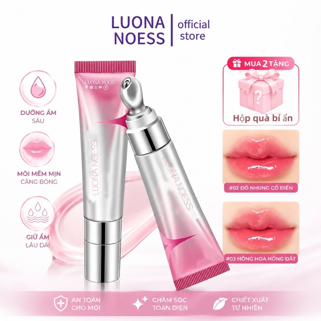 Son môi LUONA NESS Hyaluronic Acid Tinh chất dưỡng ẩm Lip Lotion 10g