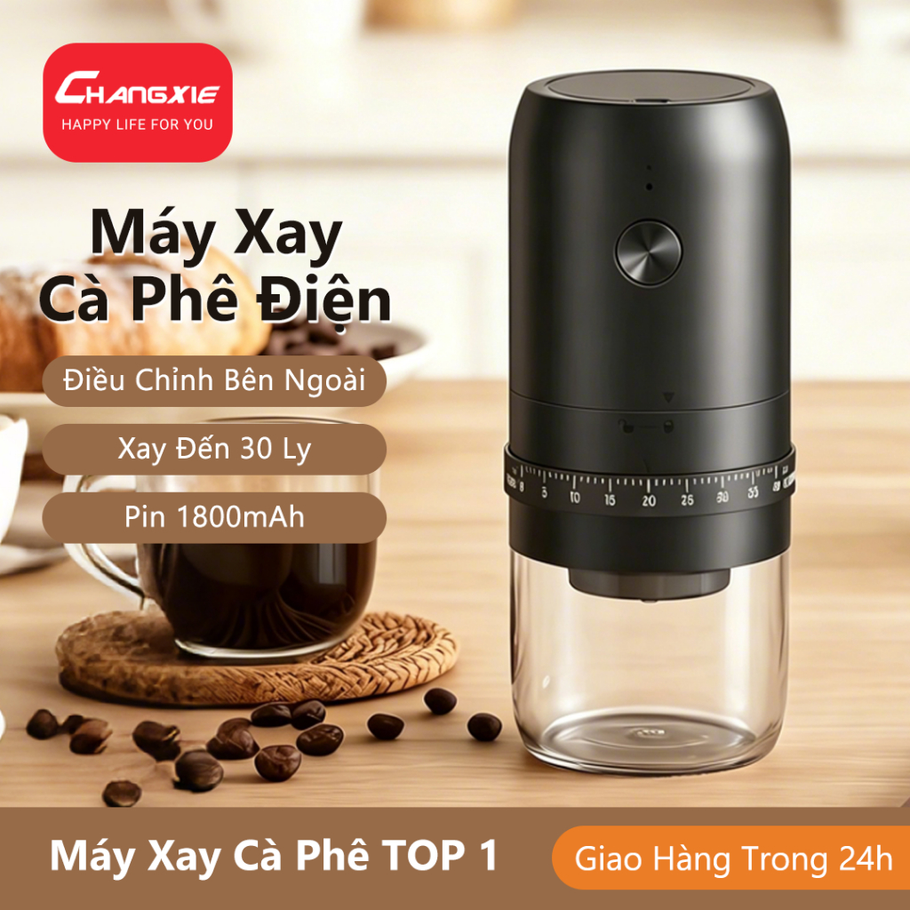CHANGXIE Máy xay cà phê điện tử Điều chỉnh độ mịn Electric Coffee Grinder Coffee Mill Máy xay hạt cà phê điện Máy xay cà phê cầm tay cà gia đình cà mini du lịch