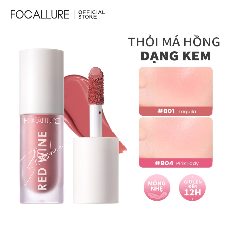 Kem má hồng FOCALLURE tông màu đỏ rượu trang điểm mặt 42g