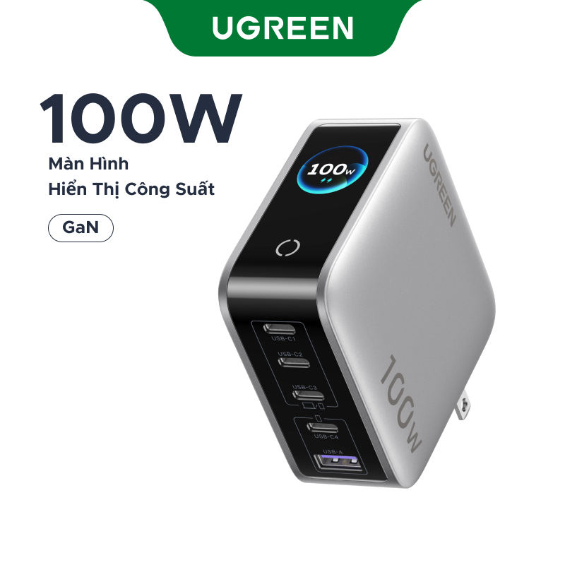 Bộ sạc GaN 5 cổng UGREEN 100W (USB-C * 4 / USB-A * 1)/160W, Bộ sạc nhanh cho Iphone / Samsung / Máy tính / Ipad | BigBuy360 - bigbuy360.vn