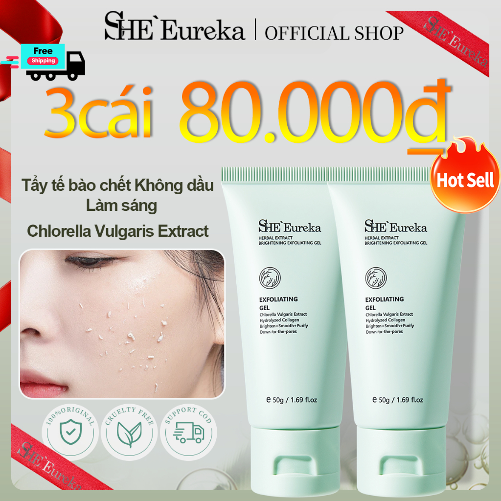3PC 80.000₫ SHEEureka Chlorella Exfoliating Tẩy Tế Bào Chết Mặt Chlorella 50g - Làm Sạch Sâu, Kiểm Soát Dầu, Da Mịn Màng
