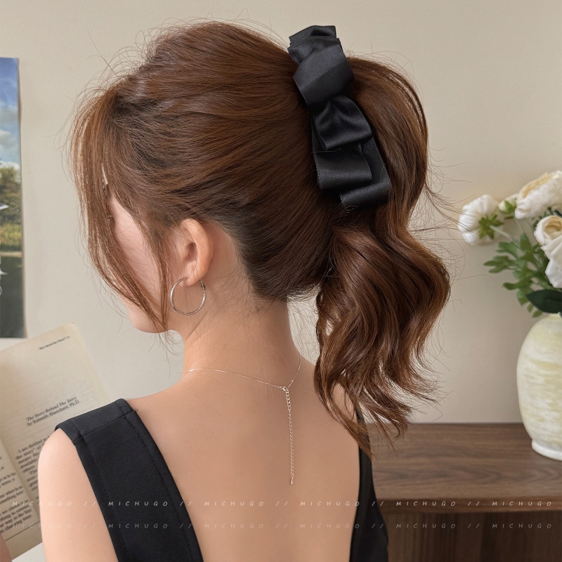 Trắng Retro Chấm Bi Nơ Chuối Kẹp Mới Pháp Nhẹ Nhàng Tóc Phụ Kiện Tóc | BigBuy360 - bigbuy360.vn