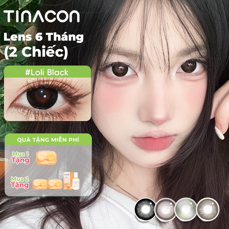 kính áp tròngTINACON lens ống kính 2 chiếc Màu đen/nâu Kính áp tròng DIA 14.2-14.5 6 tháng Thích hợp cho mắt to
