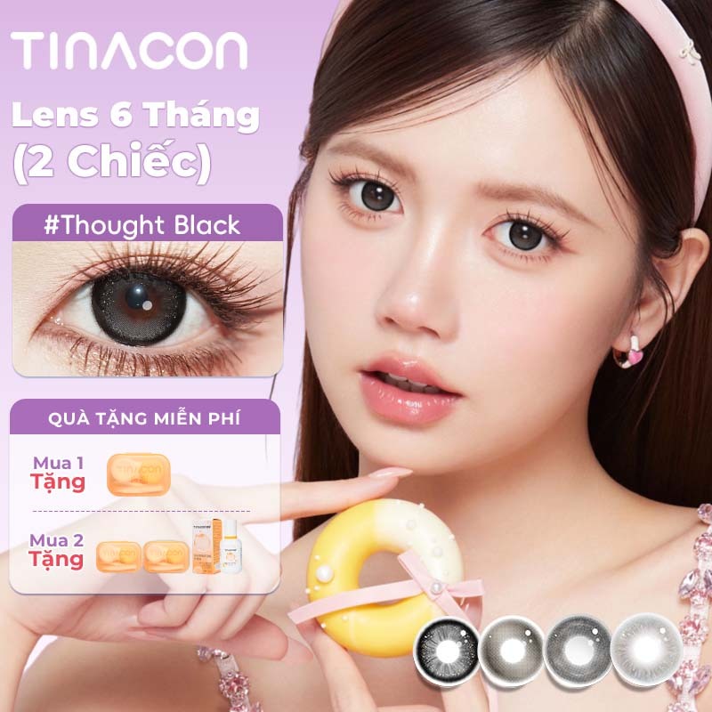 Kính áp tròng TINACON Nâu 1 cặp, Mềm mại cho mắt, Thích hợp đeo khi trang điểm, Đường kính 14.2-14.5 Có thể sử dụng 6 tháng