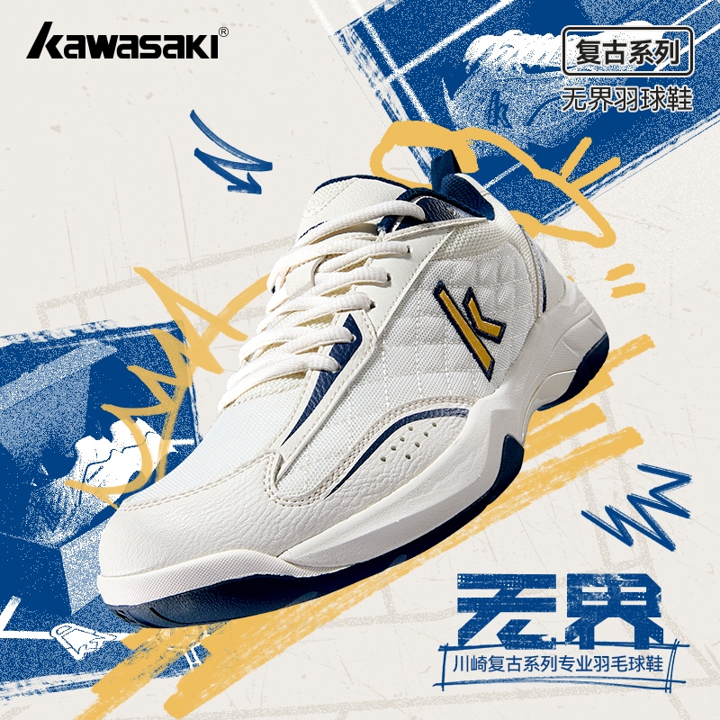 Giày Cầu Lông Kawasaki Giày Pickleball A3308 & C32014 & C32012 Nữ Và Nam Huấn Luyện Chuyên Nghiệp Chống Trơn Trượt Bền Chống Sốc Giày Thể Thao Retro