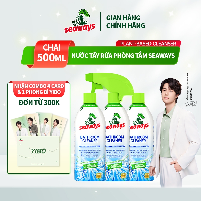 [Mua 2 Tặng 1] Nước tẩy rửa phòng tắm Seaways, chất tẩy rửa sàn kính, chất tẩy rửa bồn cầu, cặn canxi 500ml