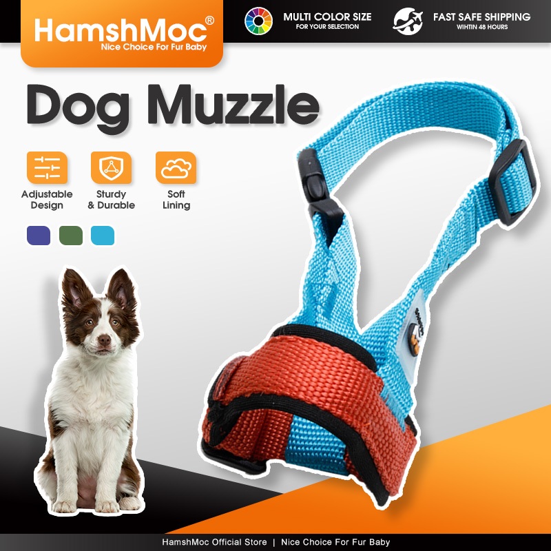 HamshMoc Pet Muzzle Nhẹ Nylon Snout Bảo Vệ Tác Động Đệm Thiết Kế Giải Phẫu Dễ Dàng Bật Tắt Khóa