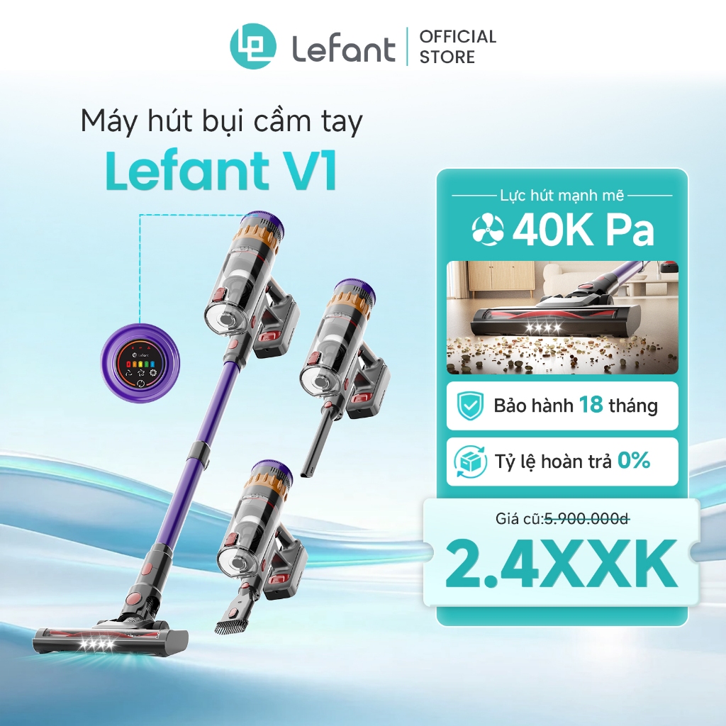 Máy hút bụi cầm tay Lefant V1, máy hút bụi mini đa chức năng dùng trong gia đình, máy hút bụi ô tô