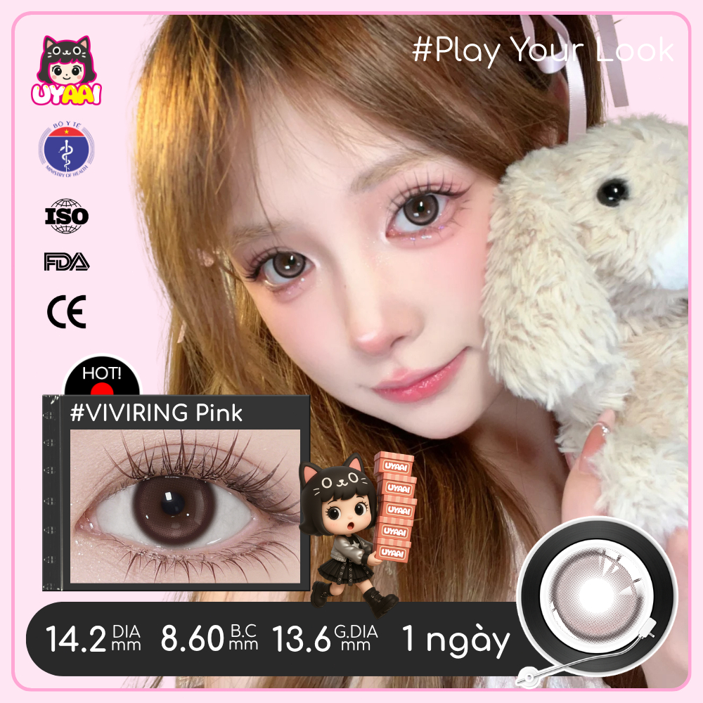 [1 Ngày] Kính Áp tròng UYAAI màu nâu lens 1 ngày ,lens cận có độ (0-5), màu nâu/xám/đen Lens Mắt，（Không kẹp） | BigBuy360 - bigbuy360.vn
