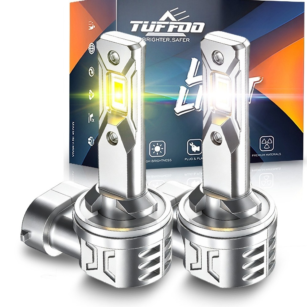 TUFFOO 1 Cặp H27/881/880 Bóng Đèn LED Đèn Gầm/Đèn Sương Mù Ô Tô Canbus 6000K Trắng/3000K Vàng