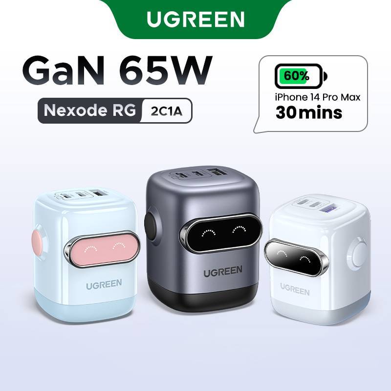 Ugreen Uno 65W 30W RbotGaN Sạc Nhanh GaN2 Sạc Nhanh RG Bộ Chuyển Đổi Nguồn USB C Nhanh Cho iPhone 15 14 13 Pro Max Samsung S24 S23 Ultra