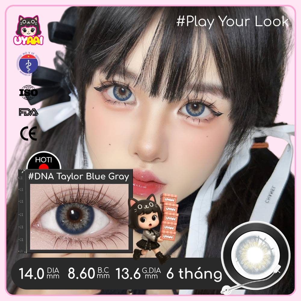 Kính áp tròng UYAAI Choco Brown 0,00---4,00 Độ Lens Mắt 6 tháng Sử dụng Sản phẩm mới thiết bị dùng thử đầu tiênmàu đen | BigBuy360 - bigbuy360.vn