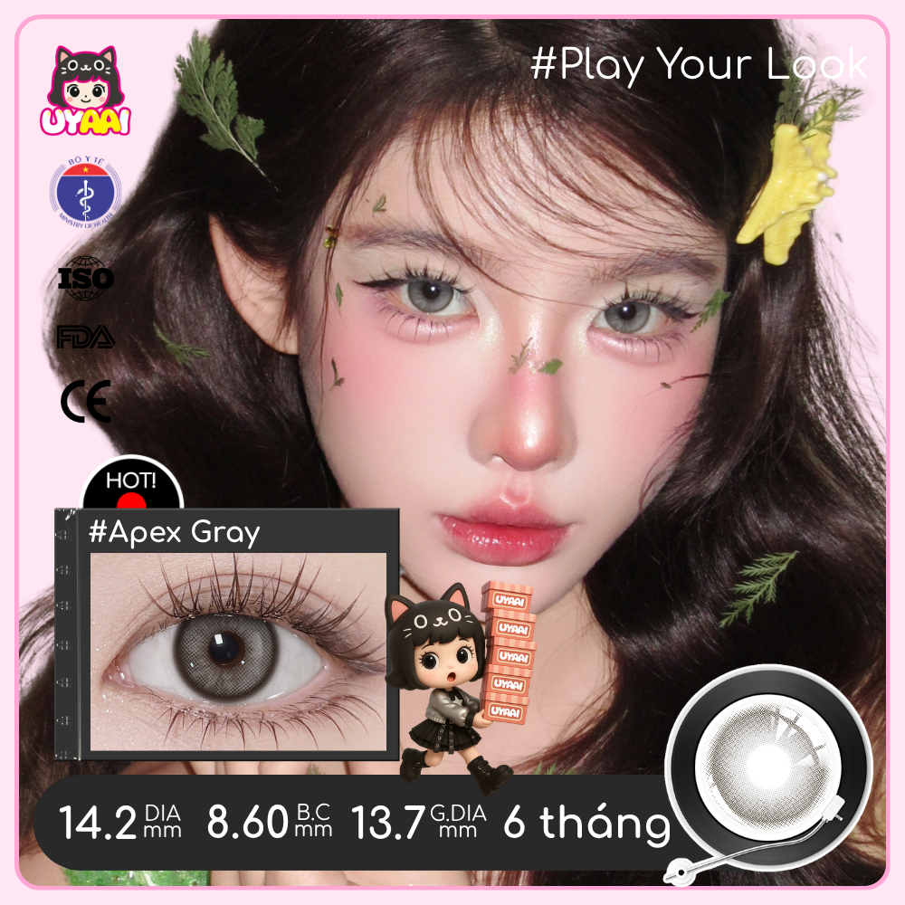 UYAAI Kính Áp tròng lens mắt Glacier Blue 14,2mm Ống kính cho ống kính mắt giãn ra 0 ~ 6 độ Giao hàng nhanh | BigBuy360 - bigbuy360.vn