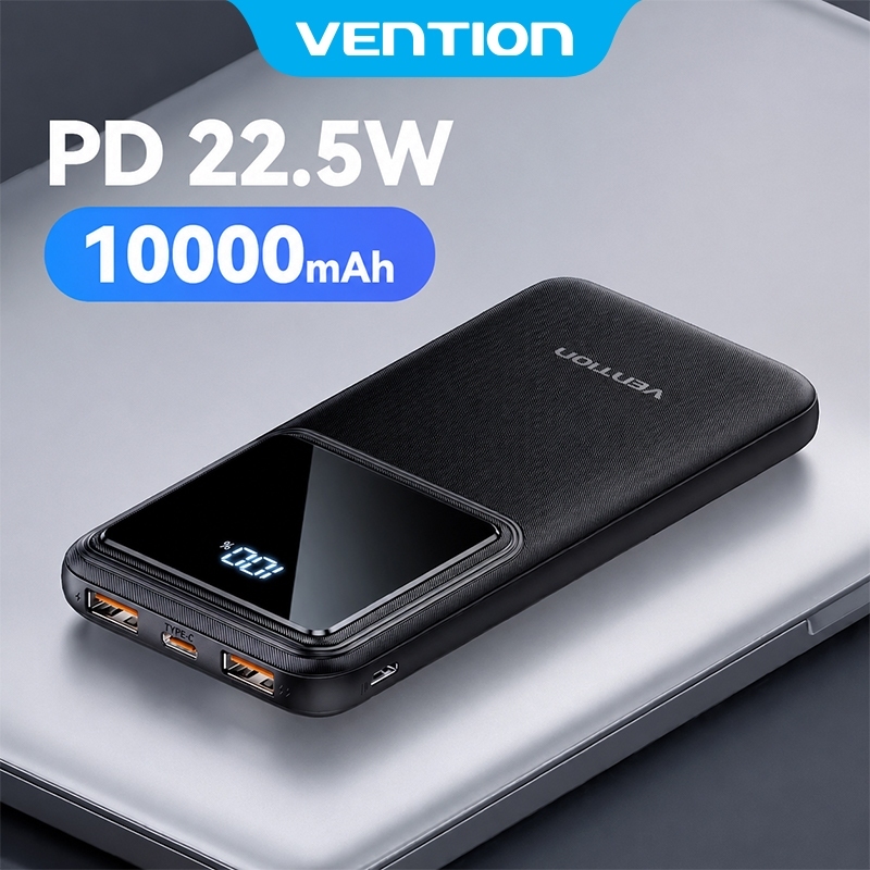 Vention Sạc dự phòng 20000mAh – Có Sạc nhanh 22.5W –Pin sạc dự phòng 30000mAh Cổng USB-A, USB-C, Micro USB – Tương thích Phone, Xiaomi, Huawei, Samsung, Oppo, Vivo – Hàng Chính Hãng