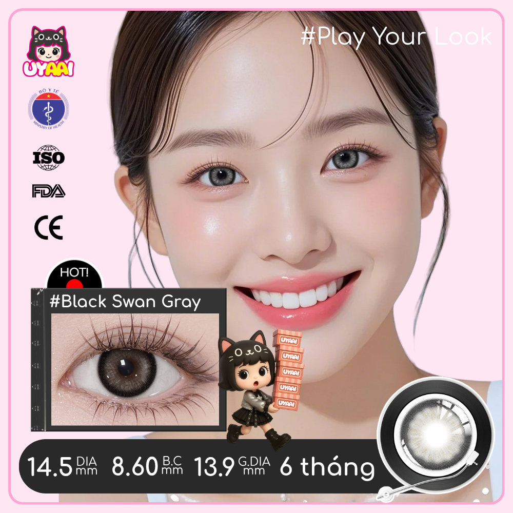 UYAAI Kính Áp tròng lens mắt Glacier Blue 14,2mm Ống kính cho ống kính mắt giãn ra 0 ~ 6 độ Giao hàng nhanh | BigBuy360 - bigbuy360.vn