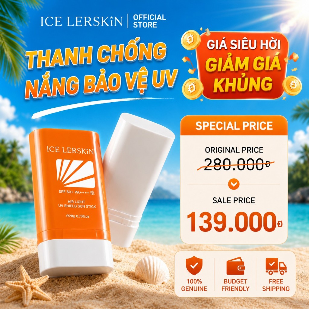 Kem Chống Nắng ICE LERSKIN SPF 50 + PA + + + Chống Nắng Kiểm Soát Dầu Chống Mồ Hôi 20g