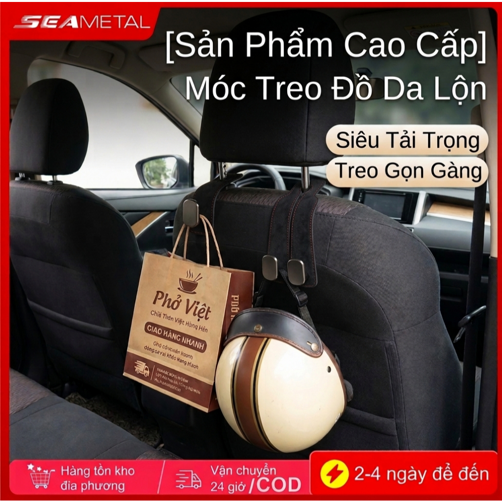 SEAMETAL 2 Móc Dụng Cụ Ô Tô Móc Kim Loại Móc Treo Ghế Ô Tô Lưng Đôi Ghế Sau Da Lộn Cho Xe Ô Tô Phụ Kiện Nội Thất