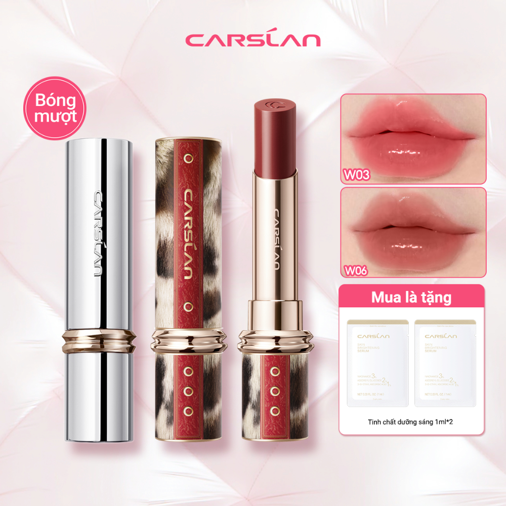 Son môi Carslan Flood Kissed Nhẹ bẫng trên môi Ánh nước trong suốt Giữ ẩm dưỡng ẩm 12H 3g