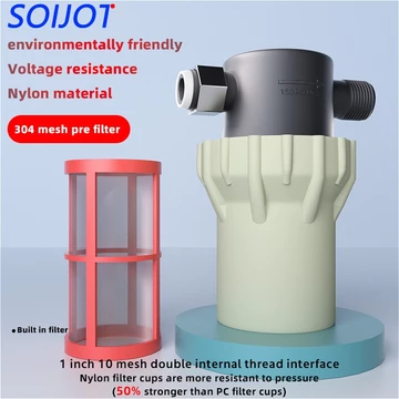 Bộ lọc tổng đầu nguồn inox 304, lõi có thể tháo rửa, thay thế, dùng cho gia đình, máy lọc nước trung tâm, áp suất cao 150PSI, cỡ 4/6/1 inch