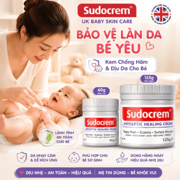 [Chính Hãng] Sudocrem 60g 125g - Kem Bôi Hăm Cho Bé, Kem Chống Hăm Tã Trẻ Sơ Sinh, Làm Dịu Da, Giúp Giảm Mẩn Đỏ & Kích Ứng