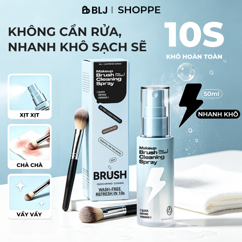 BLJ Dung dịch xịt không cần rửa cho cọ trang điểm 50ml