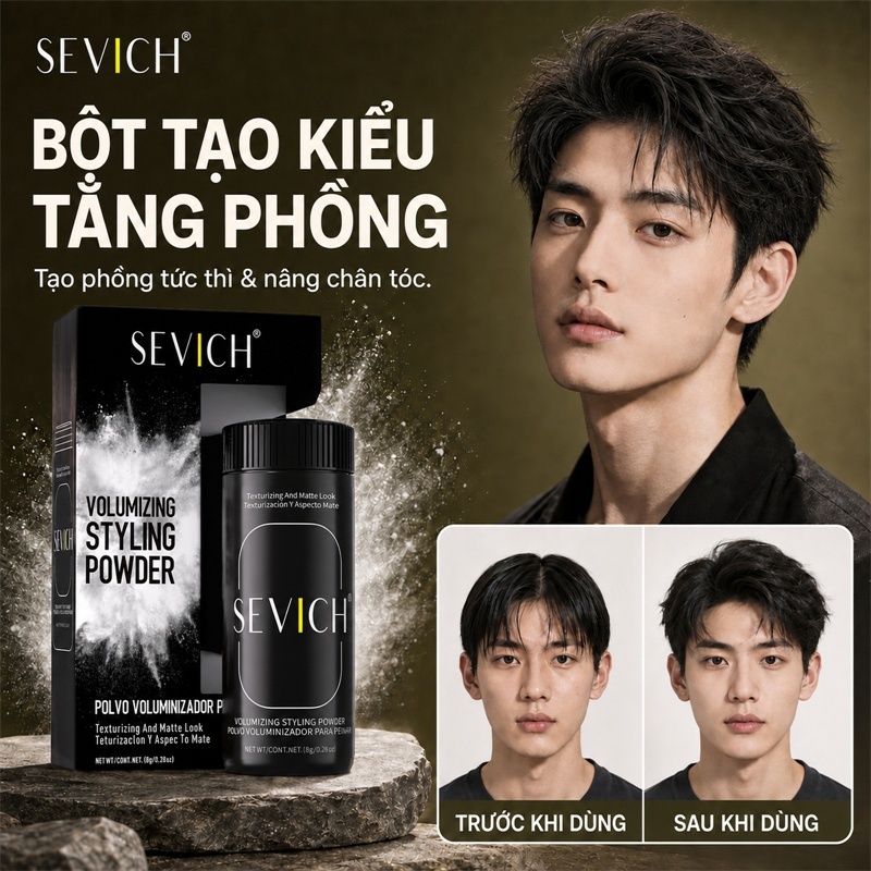 Sevich Phấn Phủ Tạo Kiểu Tóc Bồng Bềnh Tự Nhiên Cho Nam Và Nữ 8g